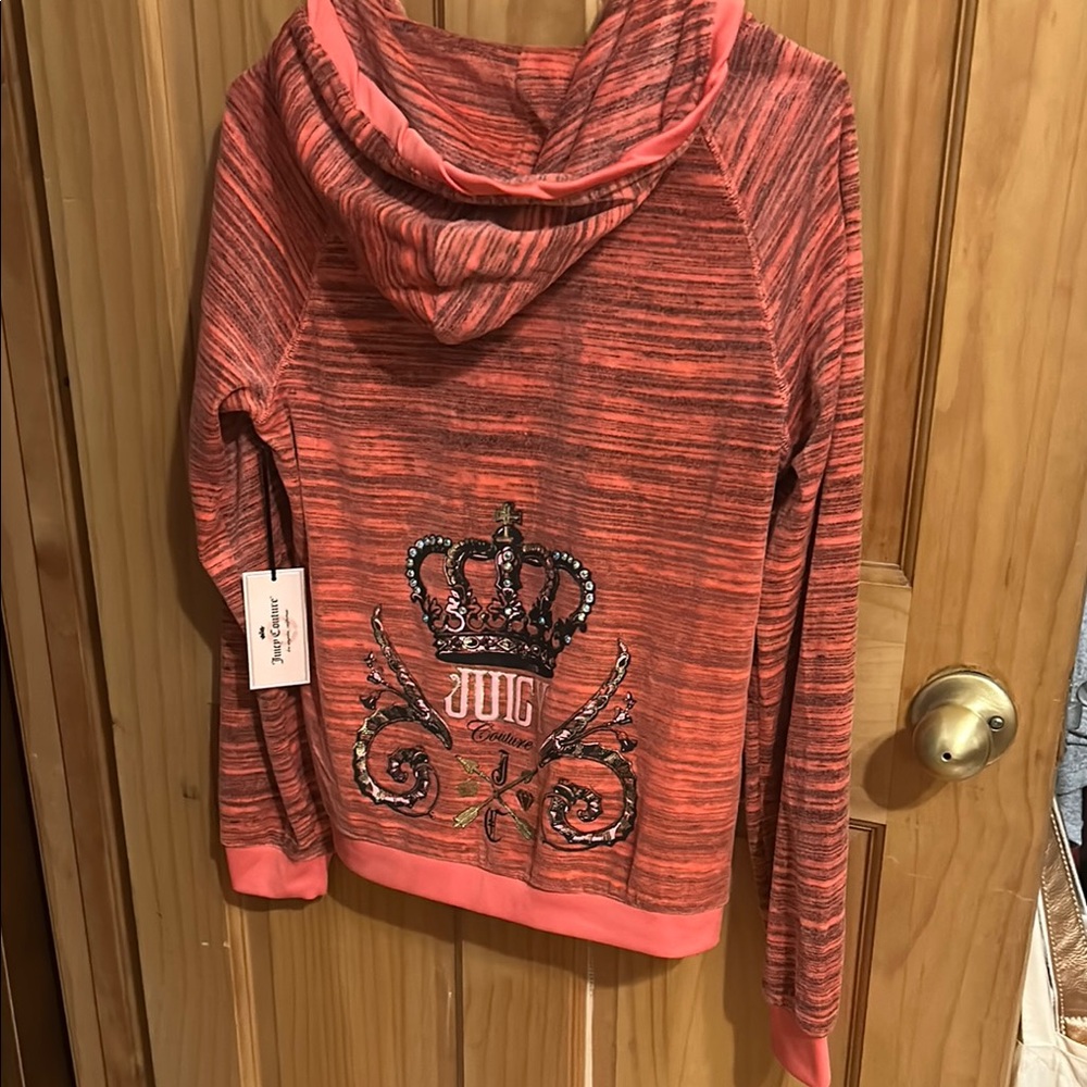 Juicy Couture Coral Striped Hoodie - Picture 2 of 8